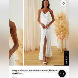 Lulus Height of Romance White Satin Rosette A-Line
Maxi Dress